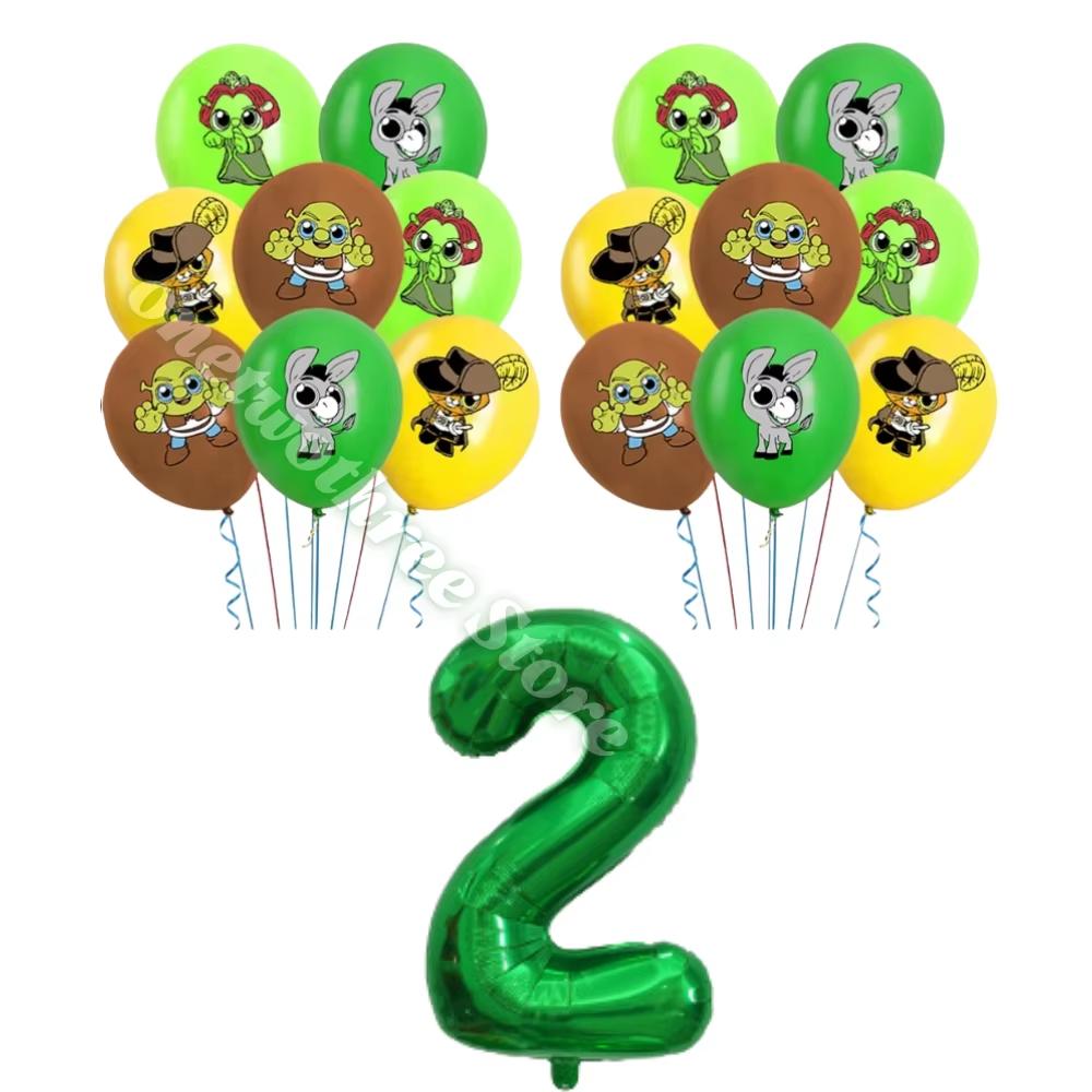 Monster Shrek Birthday Party Decoration Prince Donkey Green Princess Balloons Cup Plate For Kids Baby Shower Party Favor Gifts