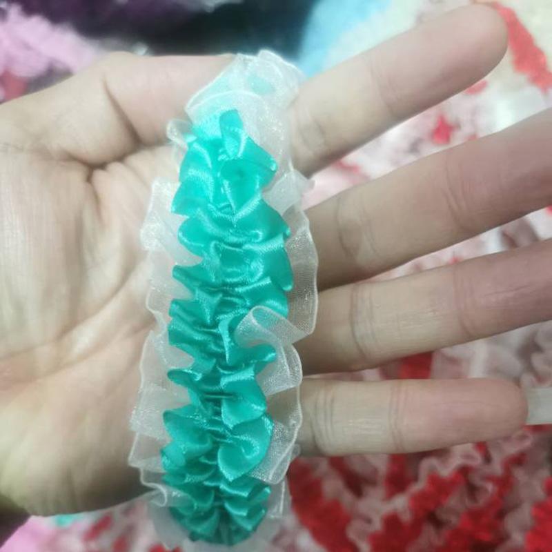 10 Yards Elastic Ruffle Lace Trim Ribbon 4cm Width Stretch Chiffon Fabric For Diy Sewing Toy Doll Garment Patchwork Accessories