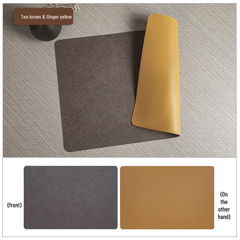 

Текстурированный водонепроницаемый кожаный набор плейсмат и подставок из коровьей кожи для обеденных столов 44.5*30 (Edge Cut)