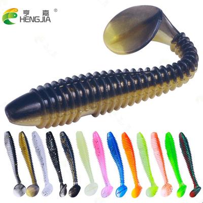 Set de Gusanos de Vinilo en Espiral con Cola en T - Señuelo de Pesca Artificial