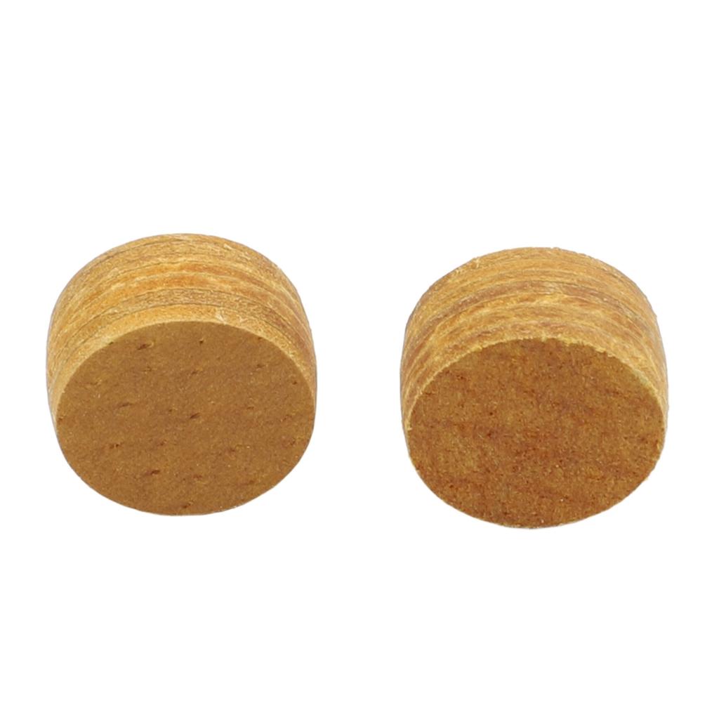 2Pcs Pool Cue Tips with Cattlehide Leather Diameter 14mm Height 8mm