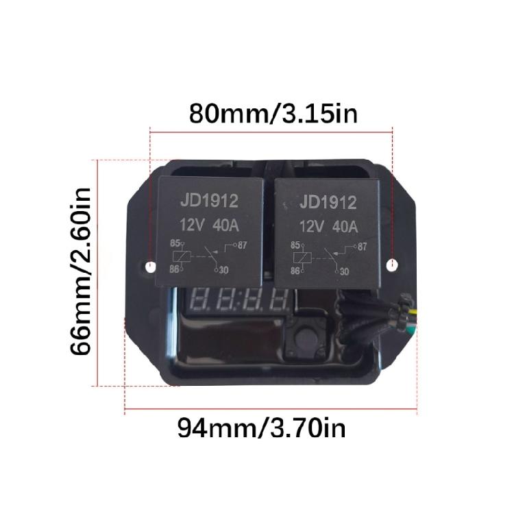Radiator Fan Controller Switches Kit 12V 40A Adjustable Temperature Range 104-230°F, LED Display,Double Fan Relays