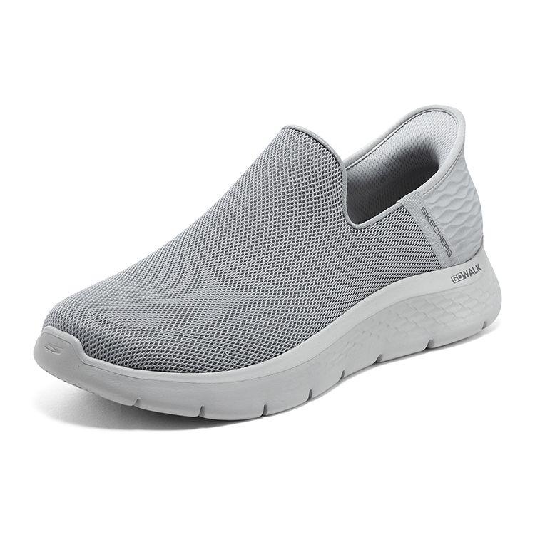 Skechers Go Walk Flex Slip-On Technology Mesh Round Toe Low-Top Casual Shoes Men sneakers Gray White 216491-LTGY