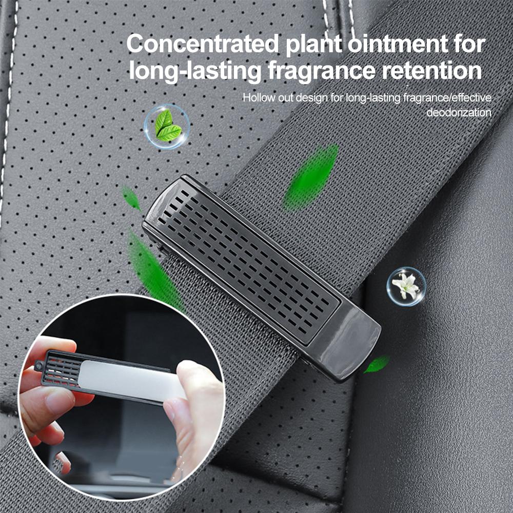 2pcs Car Safety Seat Belt Buckle Clip Adjustable Seat belt Stopper Clip with fragrance stick Car Strap Clips Car Accessories