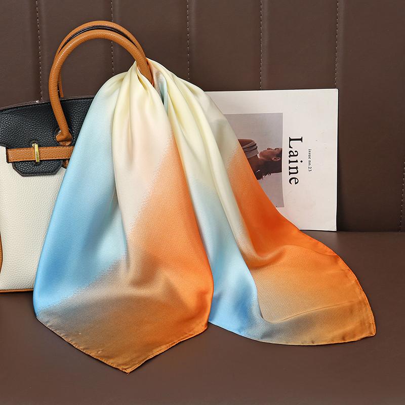 Foulard carré en satin de soie imprimé de luxe pour femmes, châle, hijab, foulard, ruban pour cheveux, bandeau, mode, bandana, nouveau