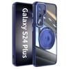For Samsung Galaxy S24 Magnetic Case PC+TPU Phone Cover with Rotating Metal Kickstand,Lens Protector