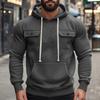 Pullover Men's Warm Hoodie Winter Multi-pocket Hoodie Long-sleeved Hooded Shirt Casual Hoodie Street Style Hoodie Men's Comfortable Winter Sweater