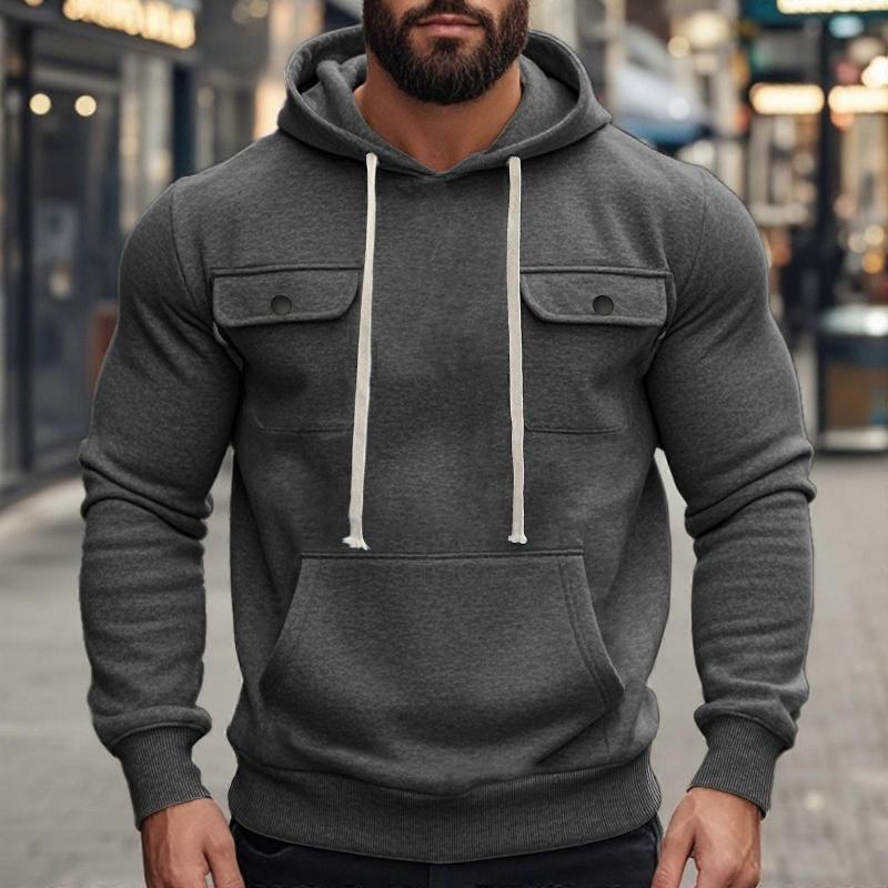 Pullover Men's Warm Hoodie Winter Multi-pocket Hoodie Long-sleeved Hooded Shirt Casual Hoodie Street Style Hoodie Men's Comfortable Winter Sweater