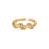 Zircon Circle Knot Rings For Women Men Gold Color Stainless Steel  Opening Adjustable Ring Luxury Brand Jewelry Couple Gift