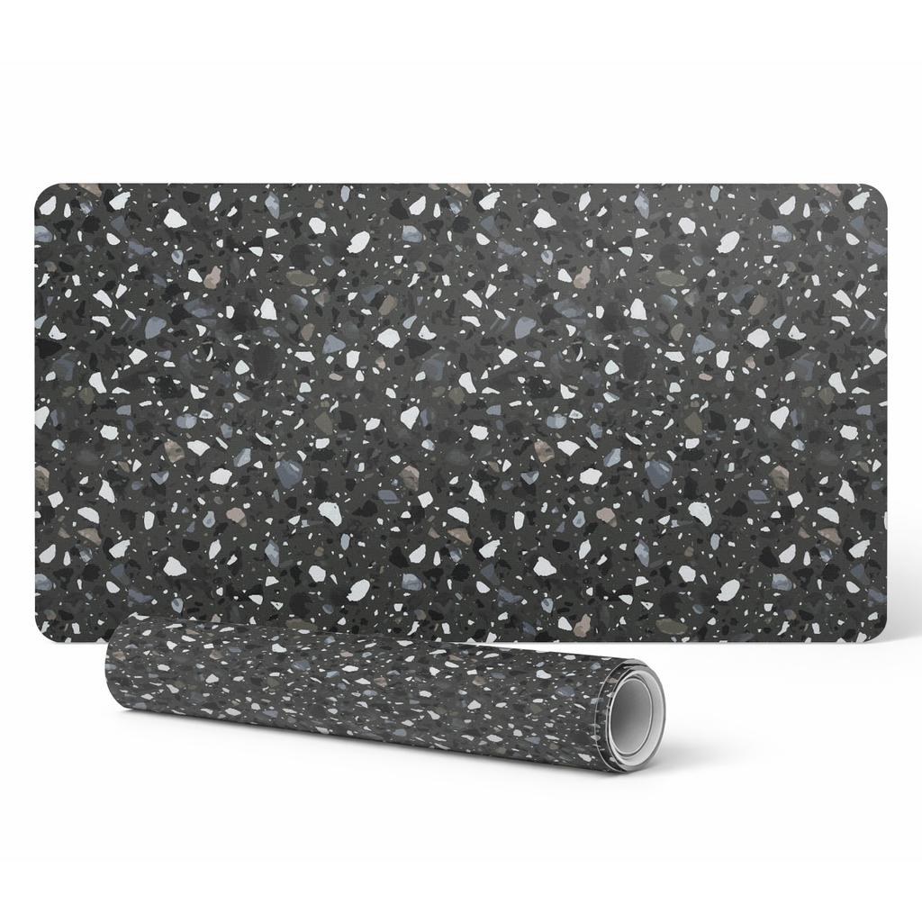 Vinyl Desk Mat with Stylish Terrazzo Mosaic Print 100x50 cm