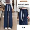 Women's High Waist Slimming Wide Leg Pants, Plus Size, Drapey Floor-Length Jeans for Spring 2025
