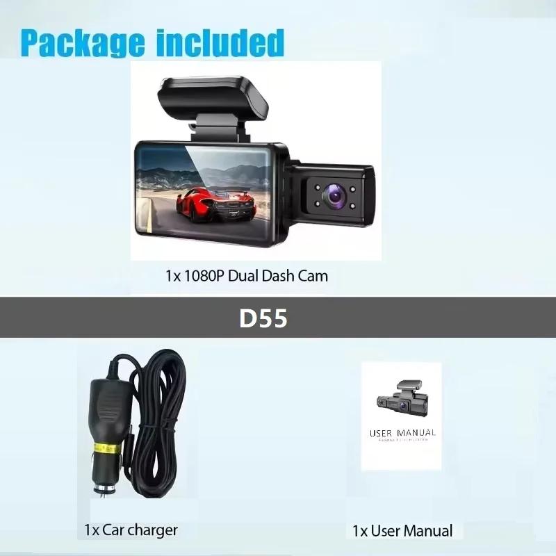 

Видеорегистратор с 3-дюймовым экраном и широкоугольным объективом 170 градусов 1080P, запись цикла спереди и внутри автомобиля NONE