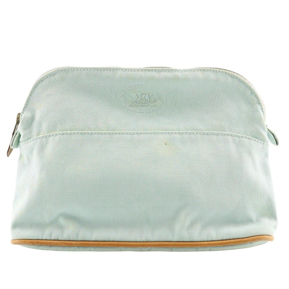 

HERMES Bolide pouch 25 Pouch Baby line light blue cotton Women Used