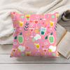 Cocktail Pattern Cushion Cover Soft Short Plush Pillow Cover Smooth Cozy Texture Aesthetic Cushion Case Home Decor