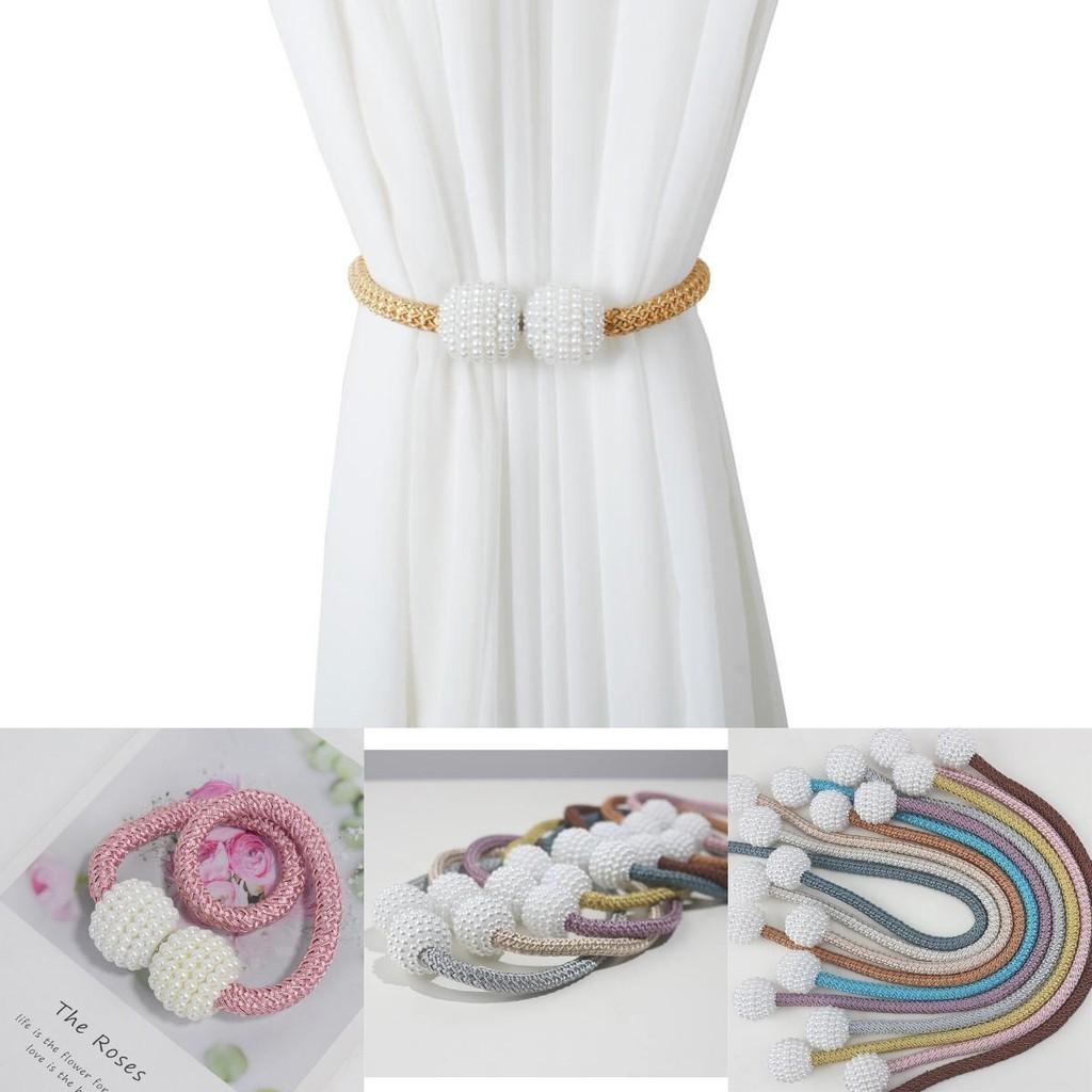 Elegant Magnetic Curtain Tiebacks With Braided Ball Buckle For Stylish Drapery