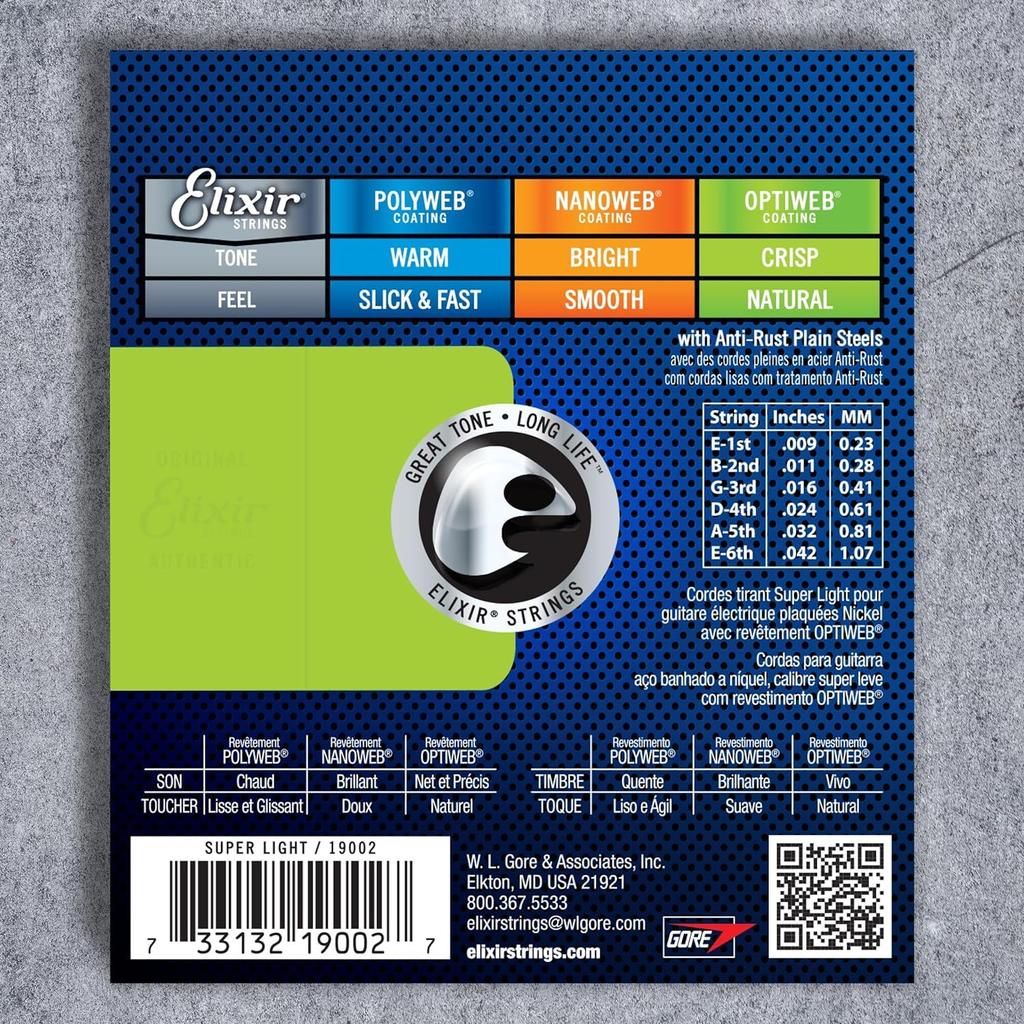Elixir Electric Guitar Strings OPTIWEB Super Light .009-.042#19002 [ ]