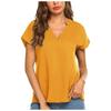 Fashion Women's Summer Short Sleeve V-Neck T-Shirt Chiffon Blouse Solid Color