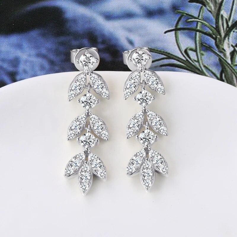 D Color Moissanite Drop Dangle Earrings for Women High Quality
