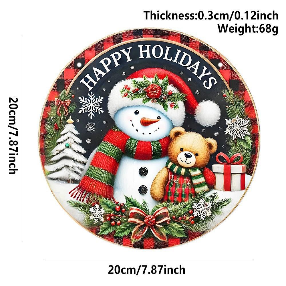 2026 Christmas Acrylic Hanging Sign Wall Decoration Round Door Ornament