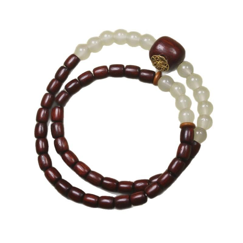 5mm Blood Sandalwood Double Layer Bracelet Minimalist Literary Prayer Beads Ornament