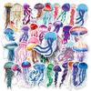 50pcs Waterproof Jellyfish Cartoon Stickers for Notebooks and Luggage