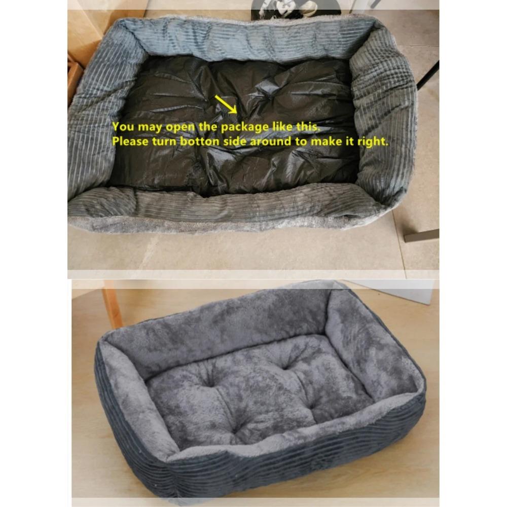 Square Dogs Bed, Dog Pet Accessories, Plush Calming Sofa Bed Soft Cushion for Little Small & Medium Cats Dogs