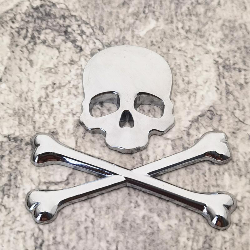 3D Crossbones Skull Demon Metal Logo Emblem Badge Decal Tank Sticker for Harley Honda Kawasaki Suzuki Yamaha DUCATI
