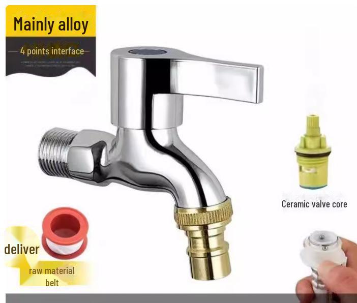 Waschmaschinen-Wasserhahn mit zwei Ausgängen und erweiterter Konstruktion für Wischbecken