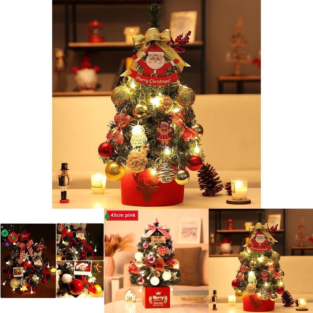 Delicate Mini Pink Imitation Christmas Tree Ornaments Desktop Decorations
