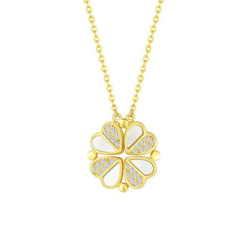 Chow Tai Seng 925 Silver Four-Leaf Clover Necklace
