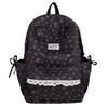 Schoolbag, Japanese-style INS cute cartoon print school bag, ballet-style lace trim, sweet soft girl travel mini backpack