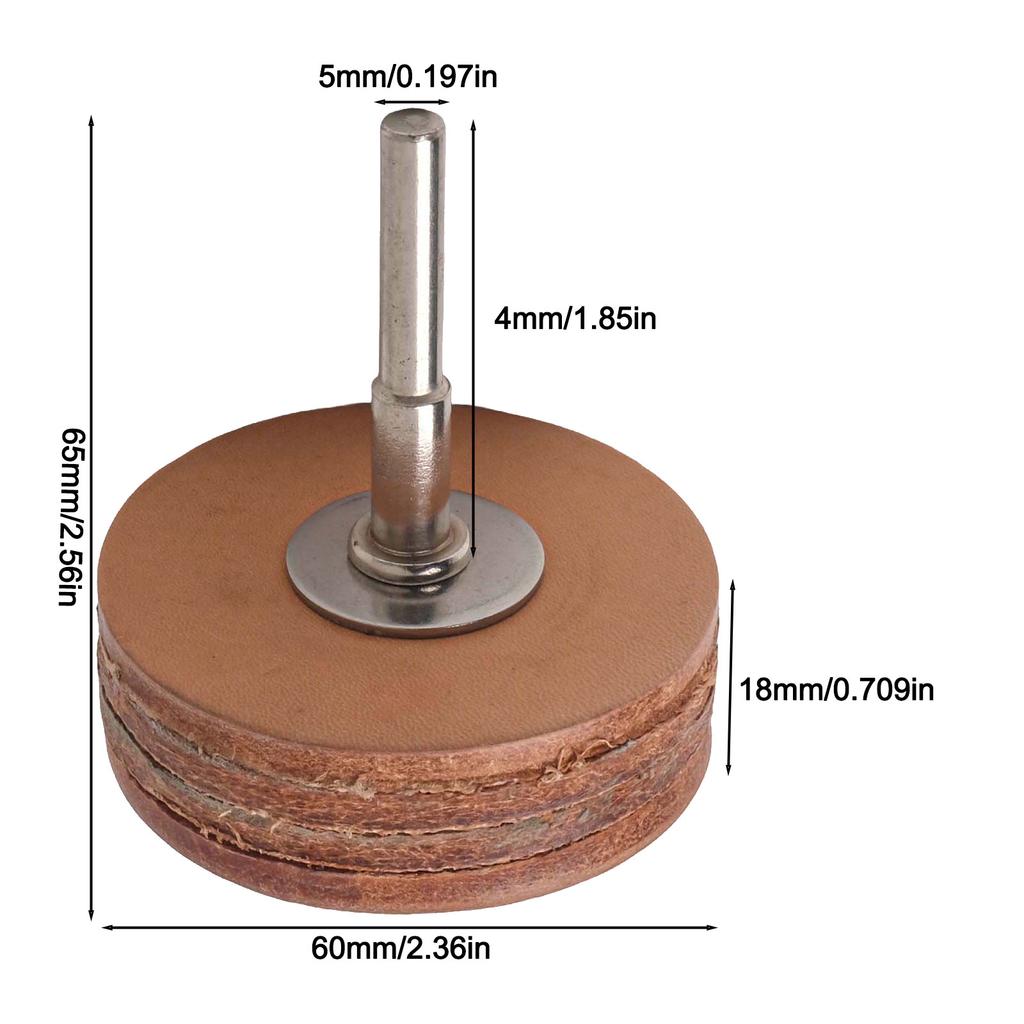 Polierscheibe 5mm Schaft Rindsleder Polierscheibe Leder Schleifkopf Schleifwerkzeug Polierwerkzeug Rotationswerkzeug Zubehör