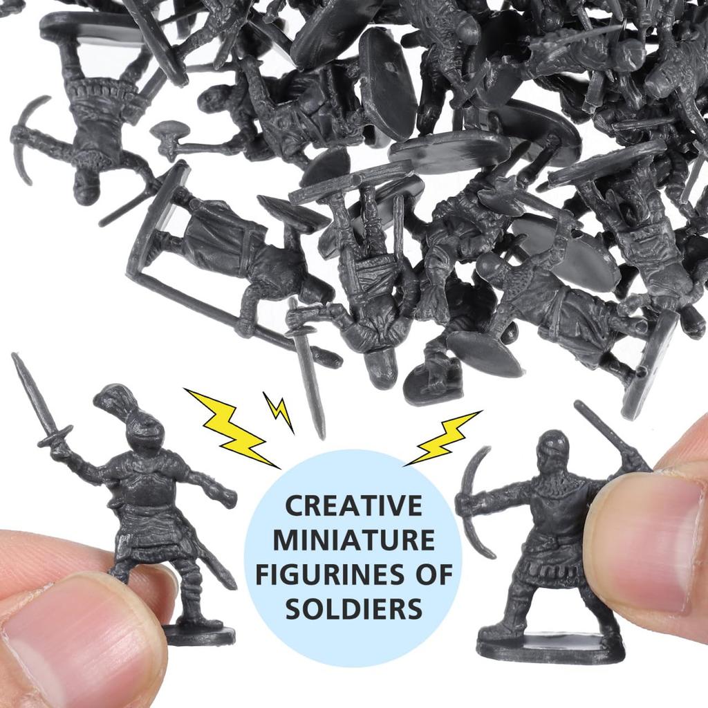 Ifundom 200 Pieces Miniature Soldier Medieval Knight Small Micro Landscaping Decorations for Sand Table Kids Figures, Models, Figurines, Playsets,