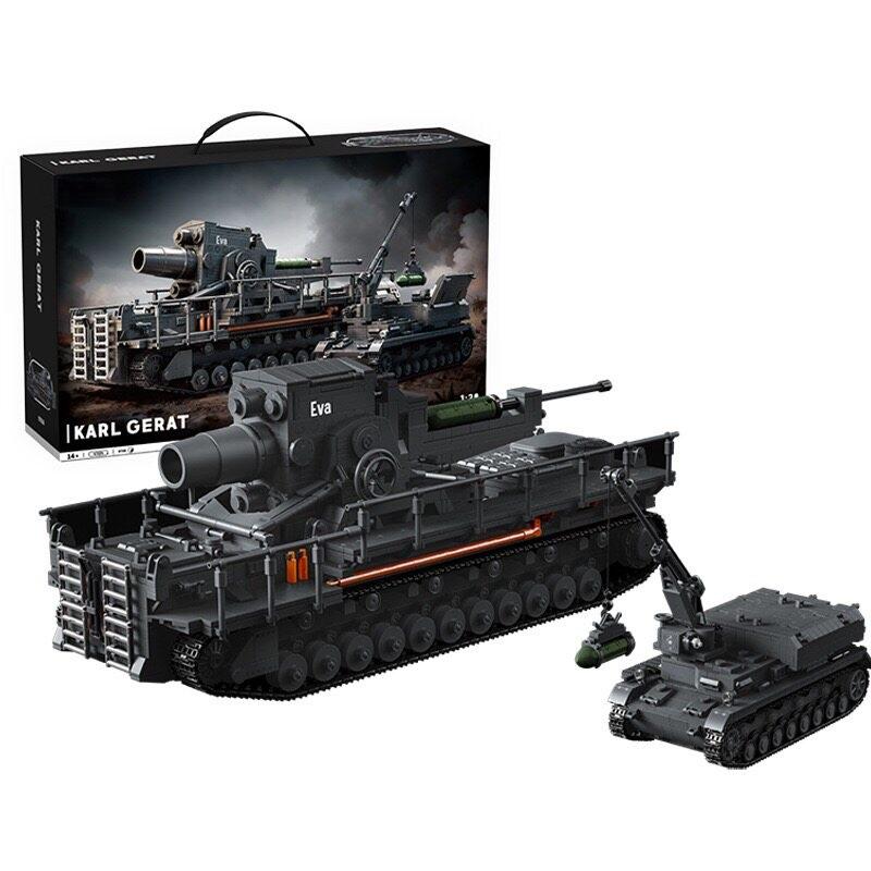 4706pcs Military Assembly Building Blocks Karl Gerat Large Cannon Ammunition Truck NO.97026 Model Educational Toy Gift for Boys