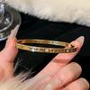 Titanstahl Gold Silber Farbe Armreifen für Damen Mädchen Trend Wasserdicht Schmuck Luxus Funkelnder Zirkon Armband Armreif