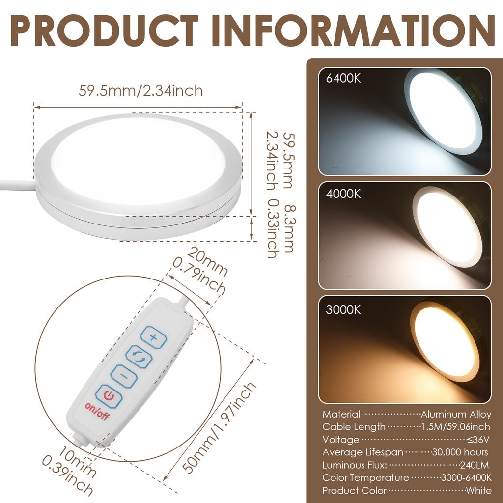 5Pcs 5V LED Lamp For Bambu Lab Led Lamp Kit Adjustable Light Kit Led Light Parts Hardware DIY Model white /cold/warm light