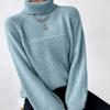 2026 Autumn/Winter Women's European American Simple Lapel Raglan Sleeve Pullover Knit Sweater