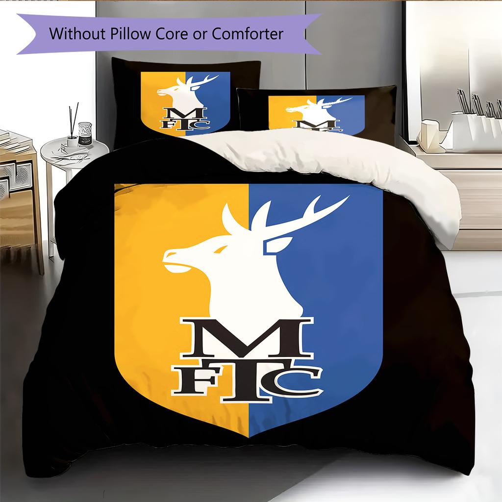 Biancheria da letto con motivo Mansfield Town FC Decorazione per la casa Regalo di compleanno (1 * copripiumino + 2 * federa, senza nucleo)