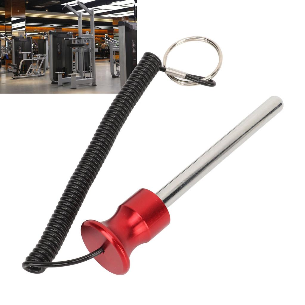 Gym Weight Stack Pin with Lanyard Enhanced Security Selector Lock Pin Gym Accessory for Workout Fitness Exercise Red 8mm 80mm