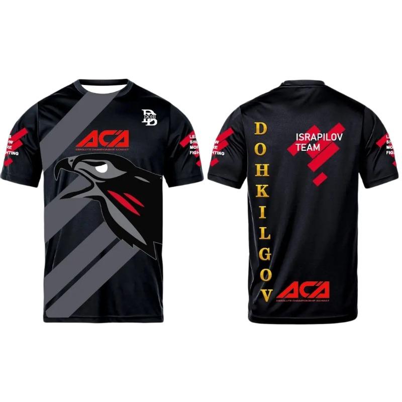 2026 New Black, Grey, and Red Falcon Training T-Shirt, Breathable and Quick-Drying, Men's Mixed Martial Arts Training Sports Top
