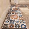 Non-slip PVC Kitchen Floor Mat Waterproof Oil-proof Leather Rug American Retro Home Decoration Long Foot Mats