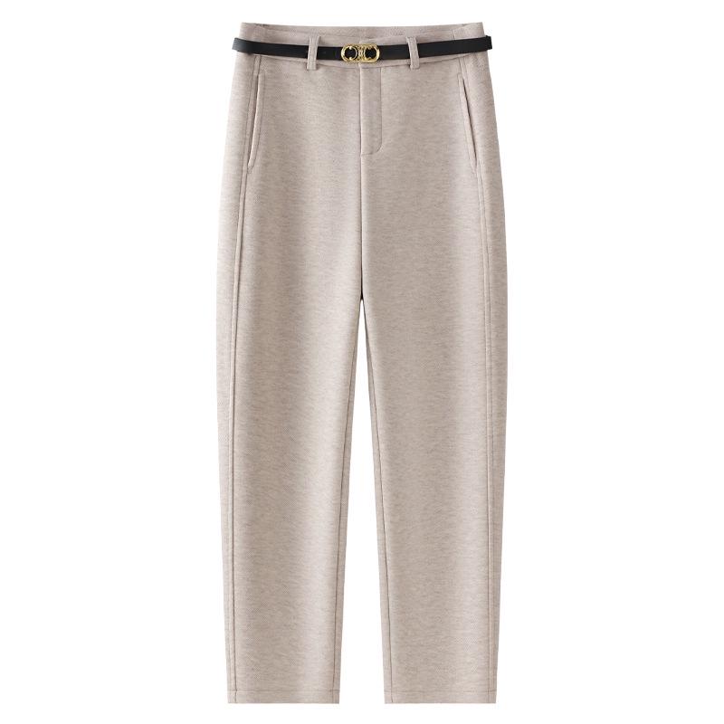 

Женские шерстяные брюки гаремы 2024 - Осень/Зима, высокая посадка, свободный крой, укороченные, морковного силуэта, стройнящие M