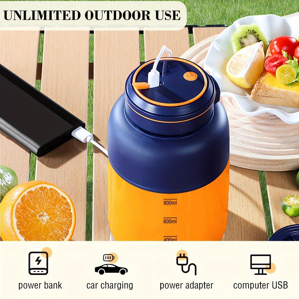 Portable USB Rechargeable Electric Juice Cup, 1300 ML Large Capacity, Multifunctional Fruit Juicer, Mini Blender To Make Milkshakes, Smoothies, Juice