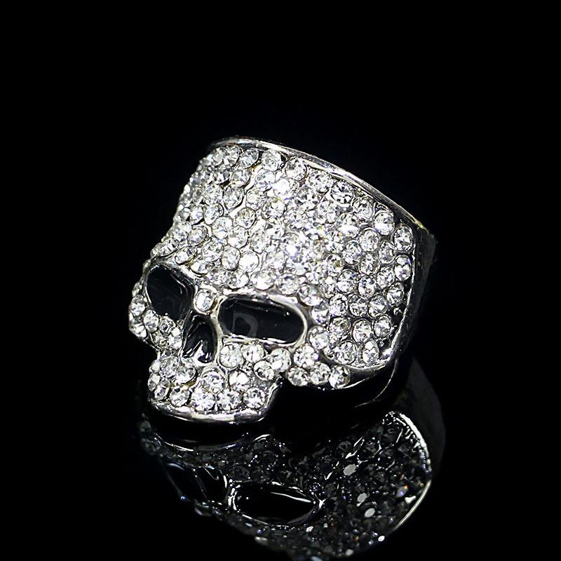 

European & American Skull Ring with Diamond Metal, Fashion Rock Style