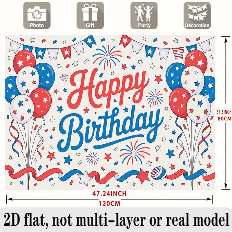 Balloons Confetti Birthday Banner, Colorful Photo Backdrop Wall Decor for Party