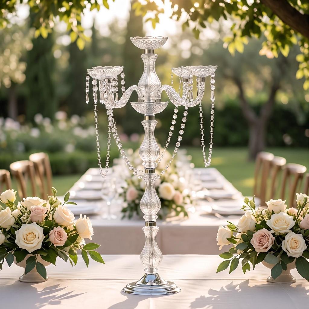 Candelabra Centerpiece 3-Arm Decor Sturdy for Banquet Tables, Event Decorators