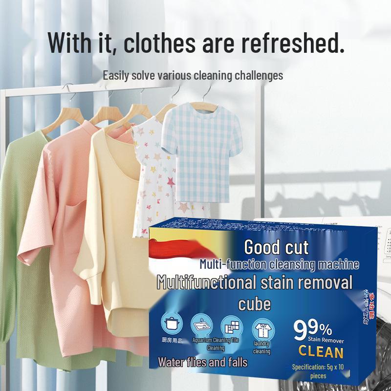 Magic Cube Effervescent Cleaner: All-in-One Active Oxygen Tablet for Kitchen, Bathroom, and Laundry