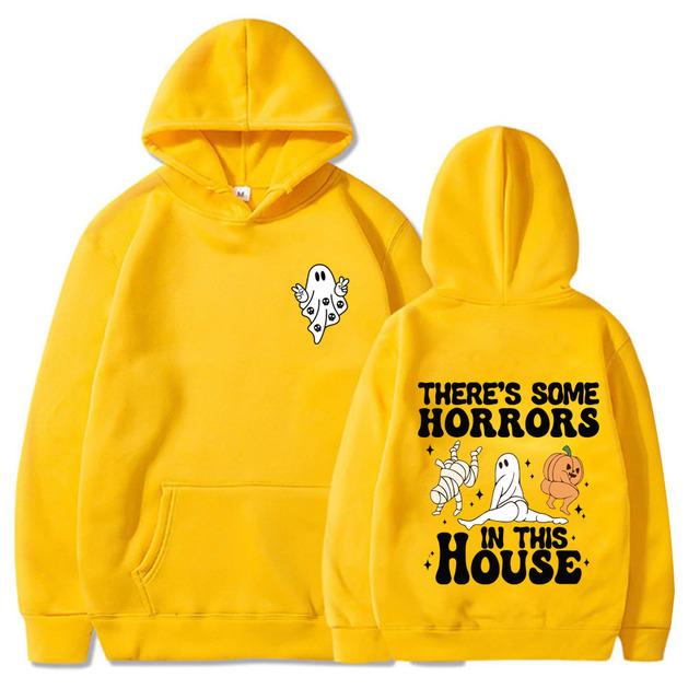 There's Some Horrors In This House Hoodies Mann Frau Halloween Kürbis Geist Sweatshirts Geschenk Tops