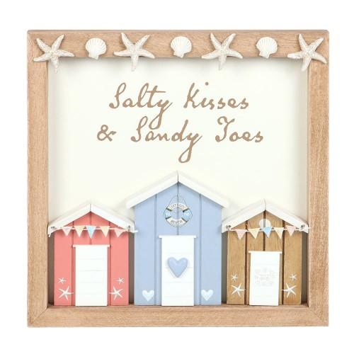 Something Different Salty Kisses And Sandy Toys Shell Beach Hut Plaque