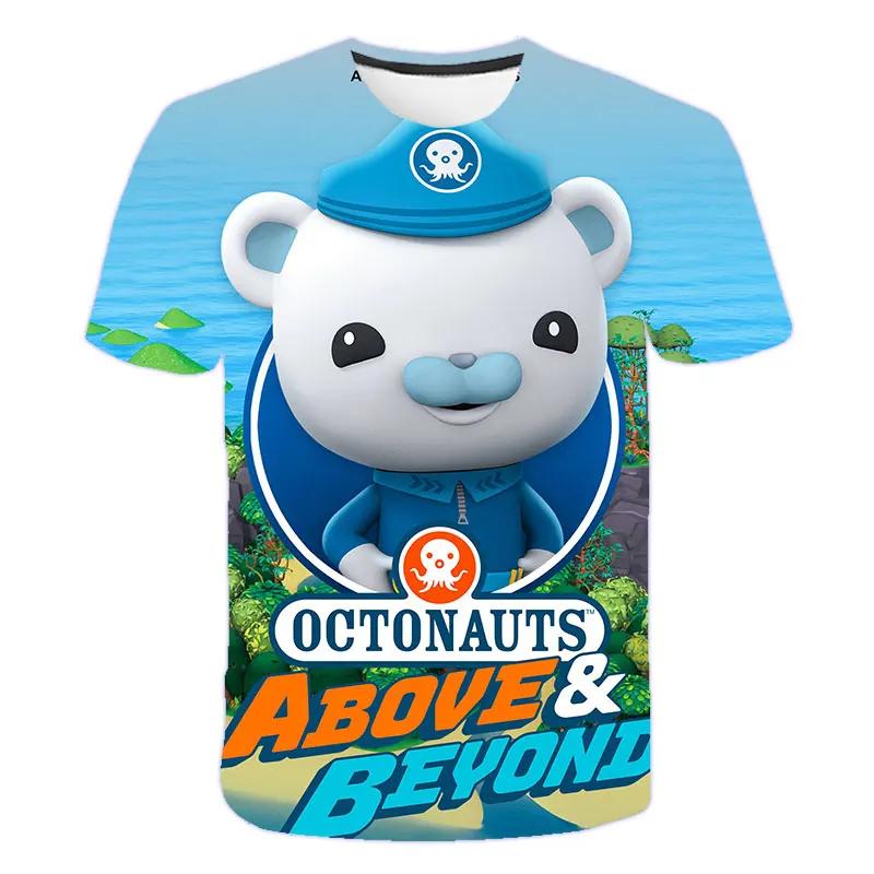 Kidss Fashion 3D The Octonauts Printed Short-Sleeved Tops For Boys Girls Summer Short-Sleeved High-Quality Children's Clothes